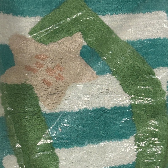 Avanti Flip Flop Cotton Rug NEW Turquoise White Stripe Size Large Coastal Beach - Picture 9 of 9